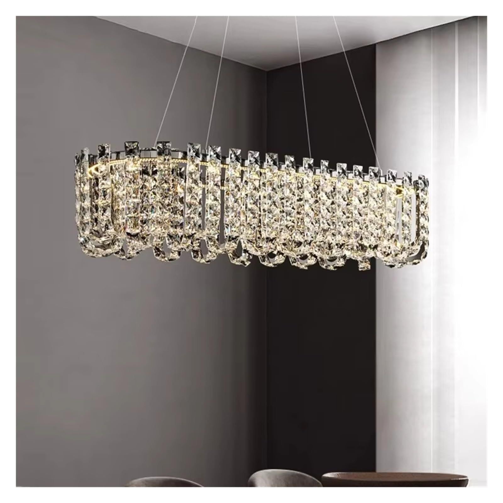 Lámpara colgante de techo de cristales facetados de alta